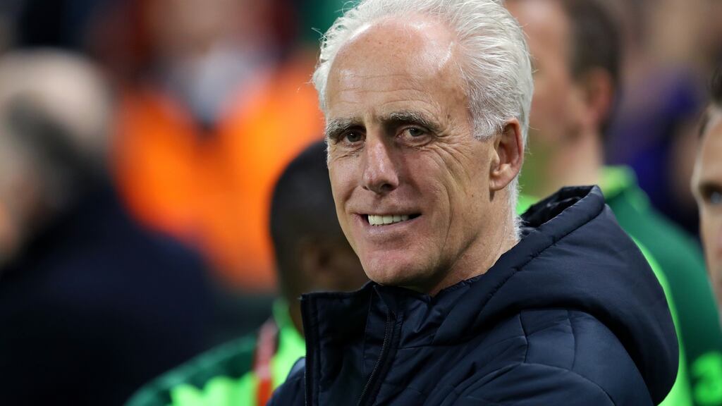 Mick McCarthy was pleased with his team’s win and performance against Georgia at the Aviva Stadium last night. Photograph: Catherine Ivill/Getty Images