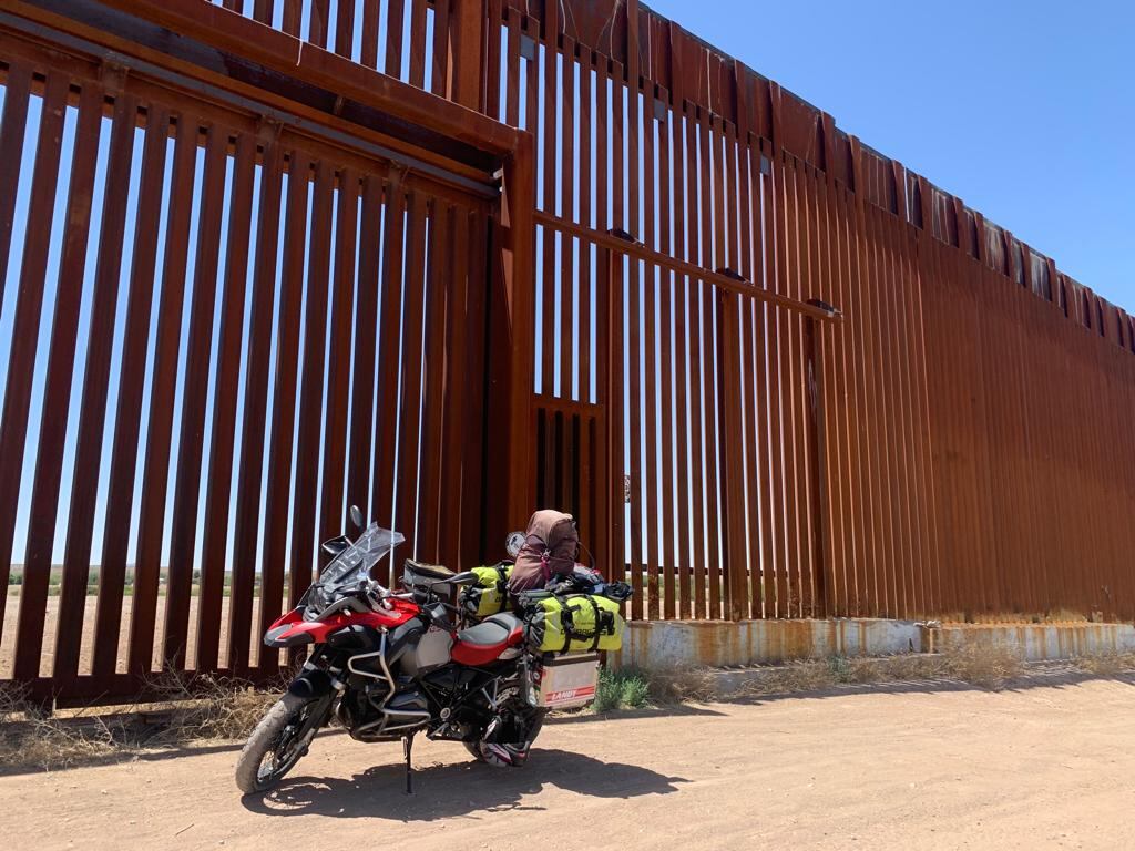 The fence and Peter Murtagh's motorbike.