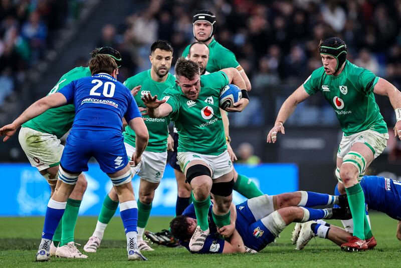 Peter O'Mahony coming on at blindside flanker allowed Caelan Doris to return to his more natural number eight slot. Photograph: Billy Stickland/Inpho