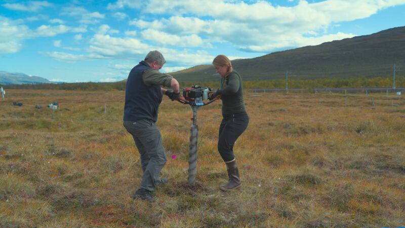 Rising Tides: Ireland’s Future In A Warmer World: Jessica Gilman Ernakovich, associate professor at University of New Hampshire with Philip Bouchier-Hayes. Photograph: RTÉ