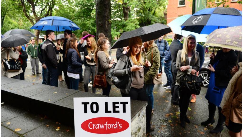 Will queues for property rentals become a common sight  in Dublin once again?  Photograph: Bryan O’Brien
