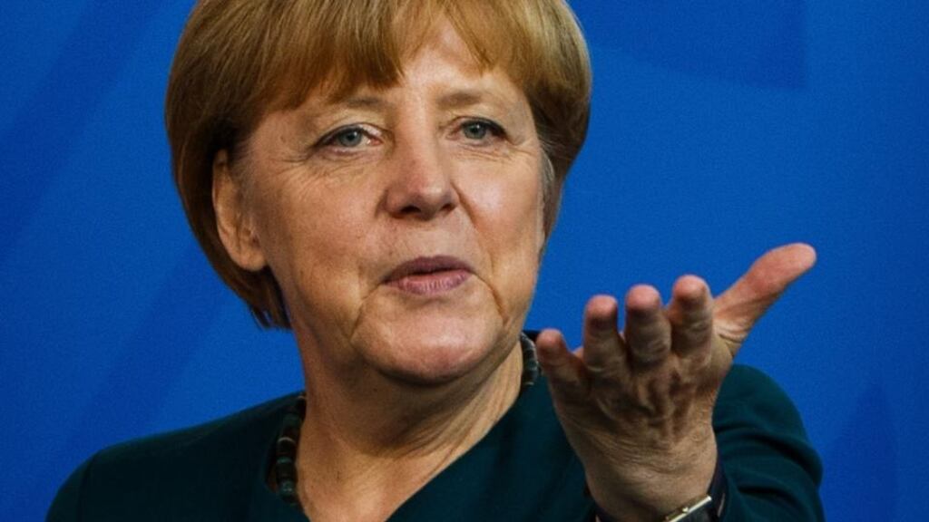 Angela Merkel the “indispensable European” for “defending Germany’s interests without losing sight of Europe’s”. Photograph: Carsten Koall/Getty Images