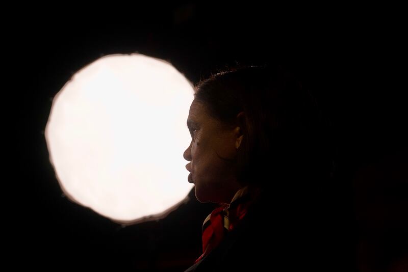 Mary Lou McDonald talks to the media in the RDS. Photograph: Enda O’Dowd