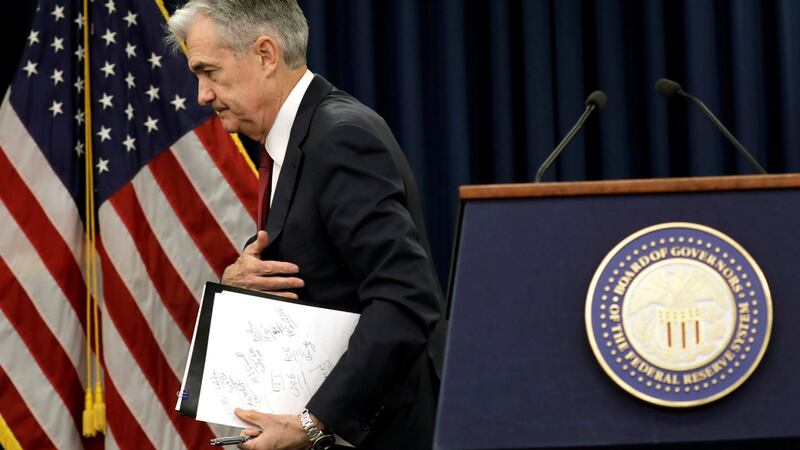 Federal Reserve Board Chairman Jerome Powell leaves after a news conference earlier this week. Fiel photograph: Yuri Gripas/Reuters