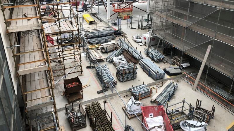 Ongoing redevelopment works at theformer Irish Nationwide Building Society headquarters on Grand Parade in south Dublin. Photograph: Mark Hilliard.