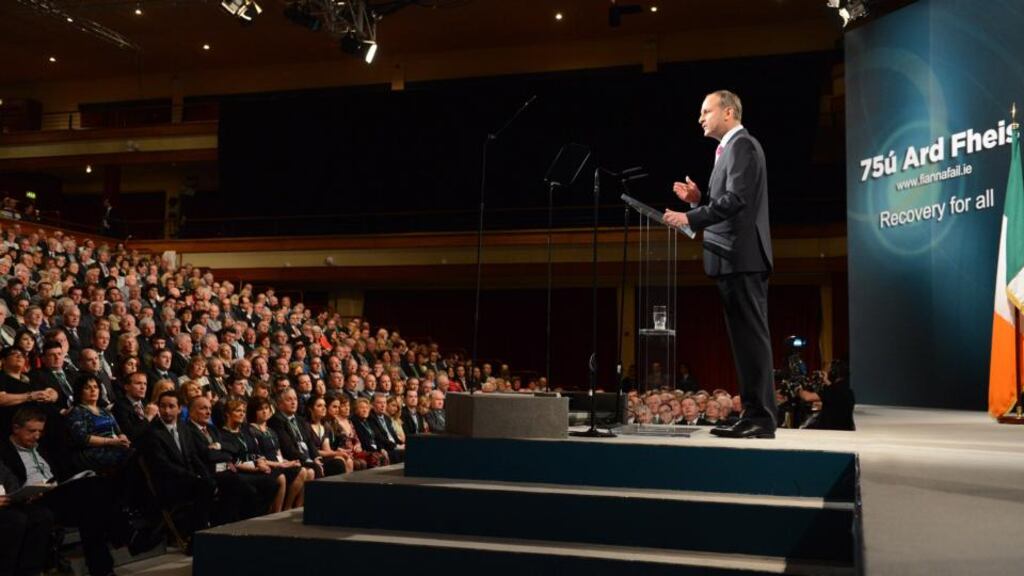 ‘In 2011 Fianna Fáil polled just over 387,000 votes, down some 471,000 on its 2007 performance.’ Above, Micheál Martin, Fianna Fáil leader at last year’s ard fheis. Photograph: Cyril Byrne / THE IRISH TIMES