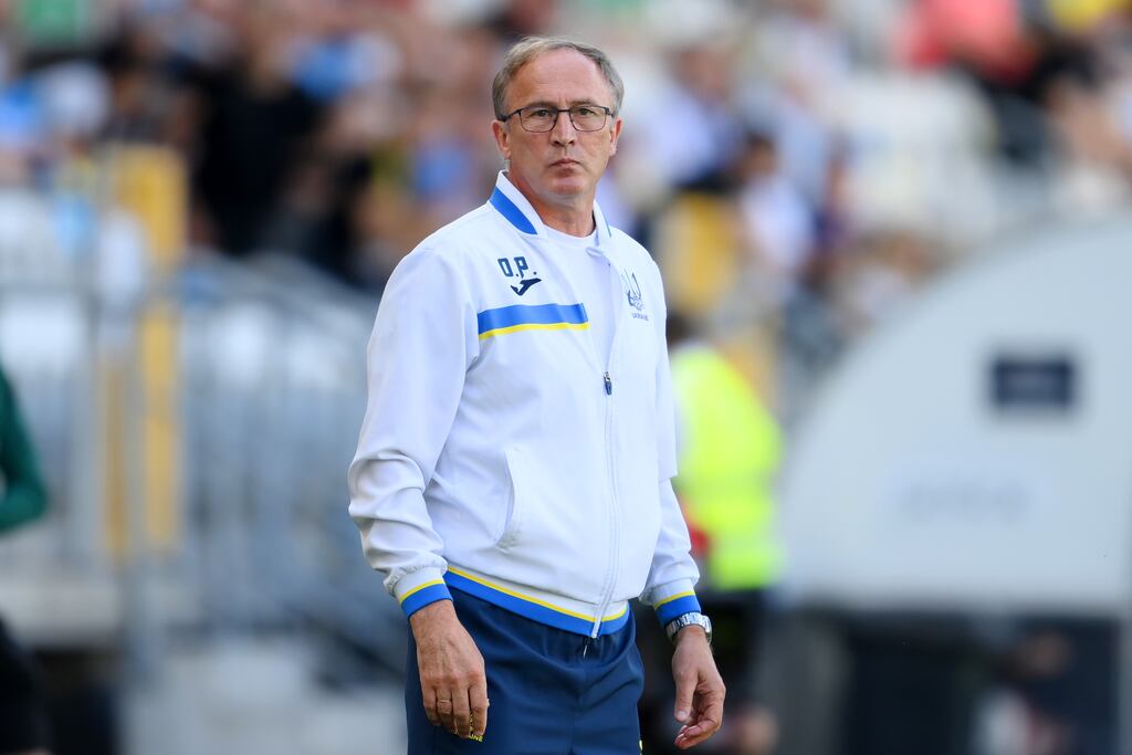 Ukraine head coach Oleksandr Petrakov stood by his comments about being prepared to take up arms against Russia. Photograph: Adam Nurkiewicz/Getty Images