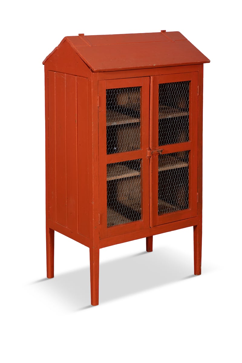 Painted pine 19th century 'meat safe'