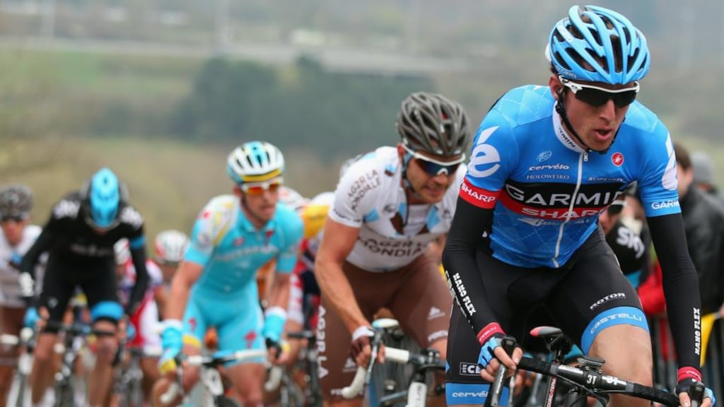 Dan Martin, seen here on his way to victory in the  Liege-Bastogne-Liege road race in April, has pinpointed the Giro d’Italia as his main target for next season. Photograph:  Bryn Lennon/Getty Images