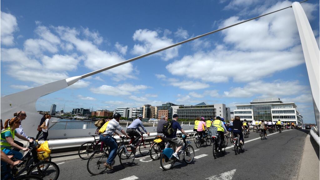 Detailed information about every community in Ireland, including how many people cycle to work, has been published by the CSO. File photograph: Dara Mac Dónaill/The Irish Times
