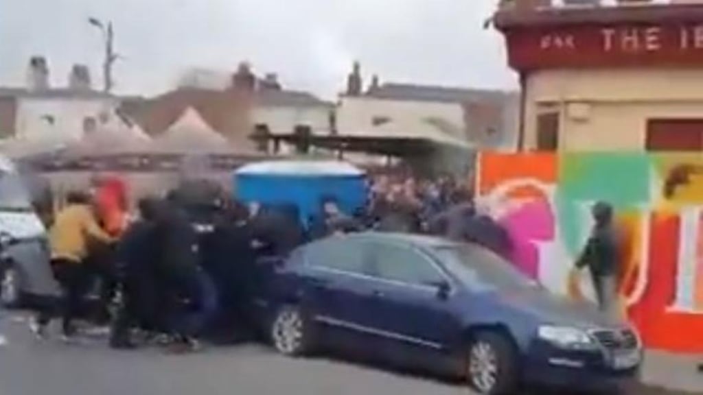 A group of St Patrick’s Athletic fans who had gathered in Irishtown House came under attack by another group