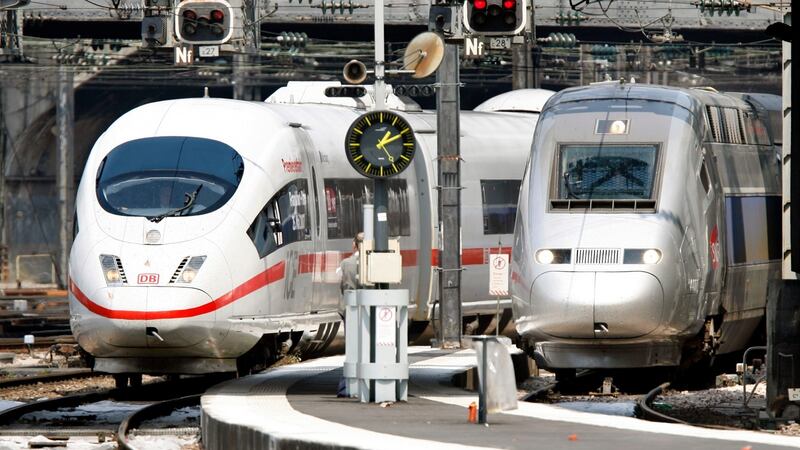 Trains arriving at Gare de l’Est railway station in Paris. File photograph: Reuters
