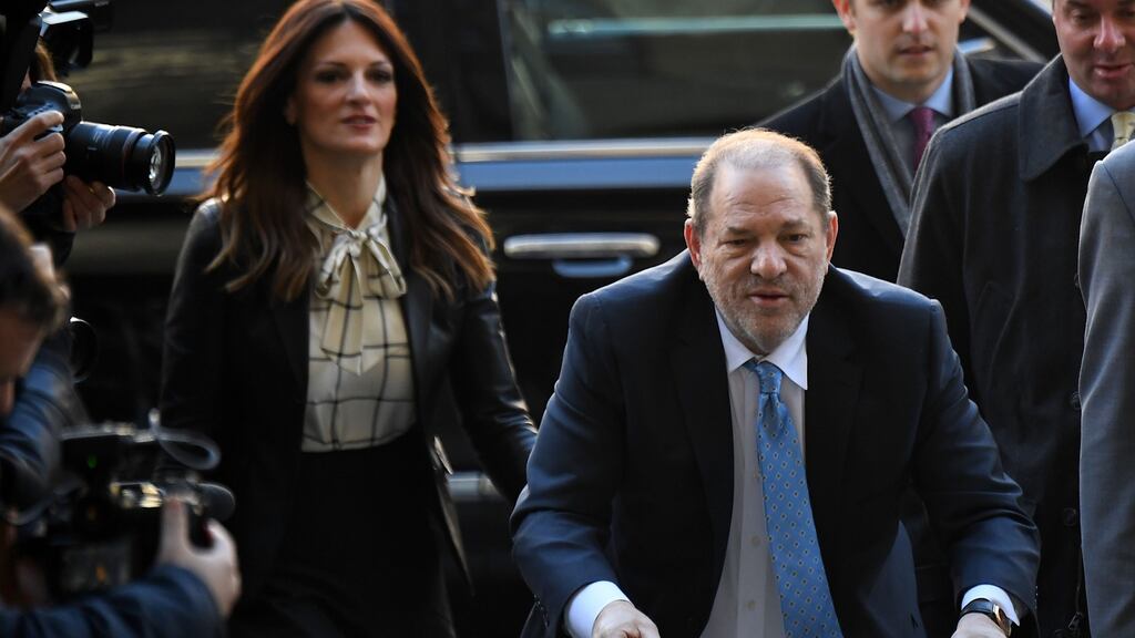 Harvey Weinstein arriving at the Manhattan Criminal Court, in New York City. Photograph: Johannes Eisele/AFP