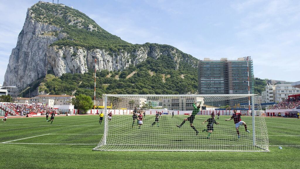 Gibraltar’s Victoria Stadium will host Ireland. Photograph: Marcos Moreno/AFP/Getty