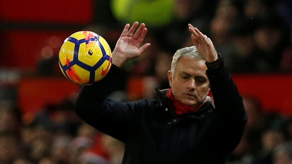 Manchester United manager Jose Mourinho has not been happy with his team’s defending. Photograph: Andrew Yates/Reuters