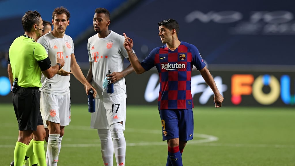 Luis Suarez is set to leave Barcelona, with his last match for the club likely to be an 8-2 defeat to Bayern Munich. Photograph: Rafael Marchante/Getty/AFP