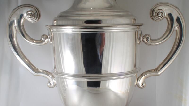 1899 large silver trophy, – with base (not pictured), also works as a champagne bucket (€20,000), Weldon’s, Clarendon Street.