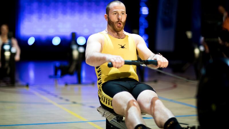 Kevin Wall competing at the European Rowing Indoor Championships in Amsterdam in December.  Photograph: Lars Veling /LarsVeling.com