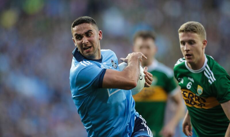 Dublin's James McCarthy shows typical tenacity during the 2019 All-Ireland final win over Kerry. Photograph: Billy Stickland/Inpho