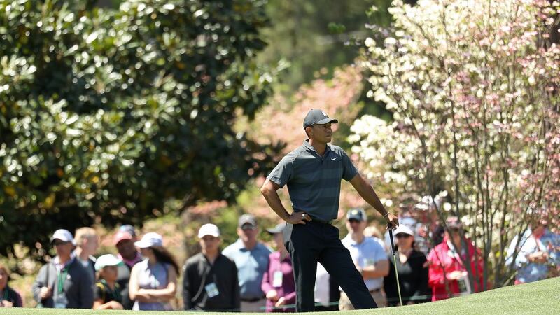 Woods had to battle but was pleased with his round of 73. Photo: Patrick Smith/Getty Images