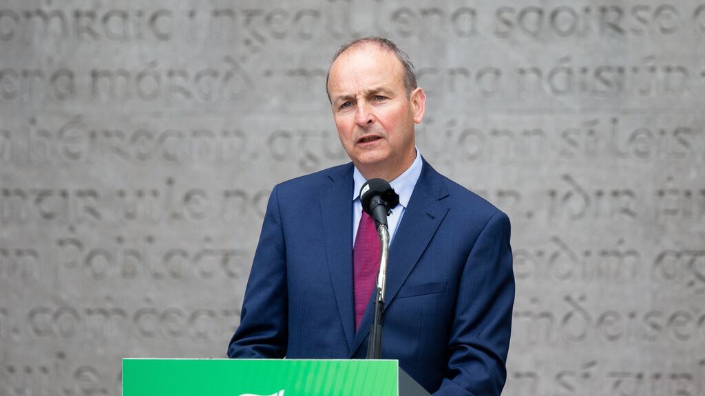 Fianna Fáil leader Micheál Martin attending his party’s annual Easter Rising 1916 commemoration at Arbour Hill, Dublin. Photograph: Tom Honan