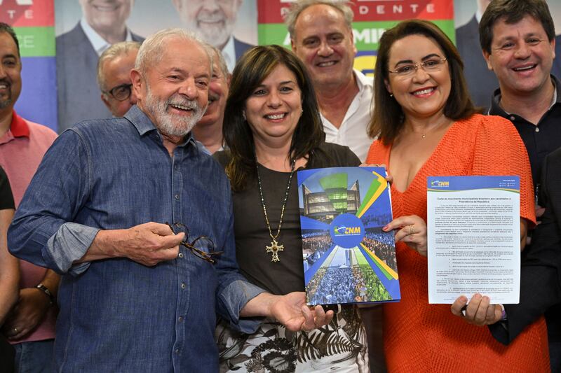 Presidential candidate for the Workers Party Luiz Inacio Lula da Silva: A victory for him would represent a personal vindication for a politician intensely conscious of his historic role as Brazil’s first-ever working-class president. Photograph: Nelson Almeida