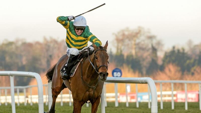 Carlingford Lough goes on to win the Hennessy Gold Cup at Leopardstown in 2015. Photo: Cody Glenn/Sportsfile