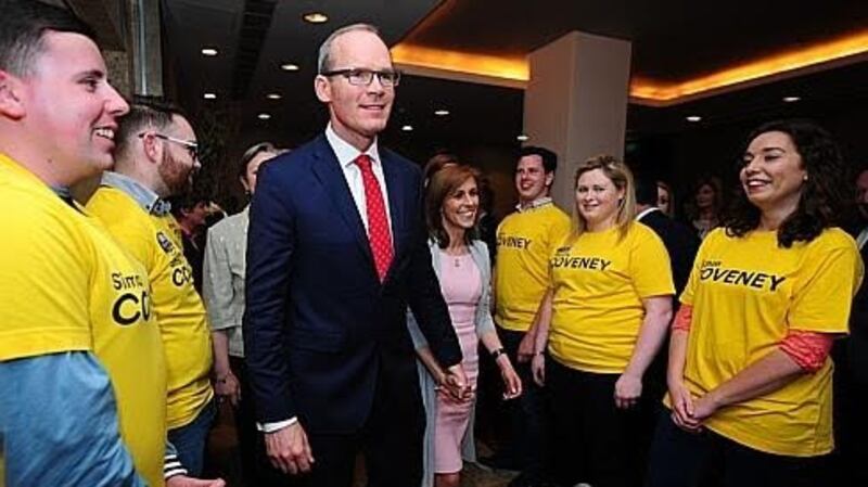Simon Coveney and his wife Ruth, at the Sheraton Athlone Hotel. Photograph: James Flynn/APX