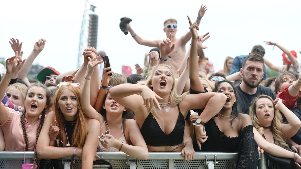 The Crowd watch G-Eazy at Longitude in Marlay Park. Photograph: Alan Betson