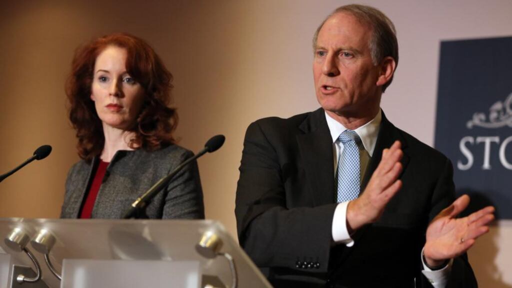 US diplomat Richard Haass, with Harvard professor Meghan O’Sullivan, speaking to the media at the Stormont Hotel in Belfast last Friday. Photograph: Paul Faith/PA Wire