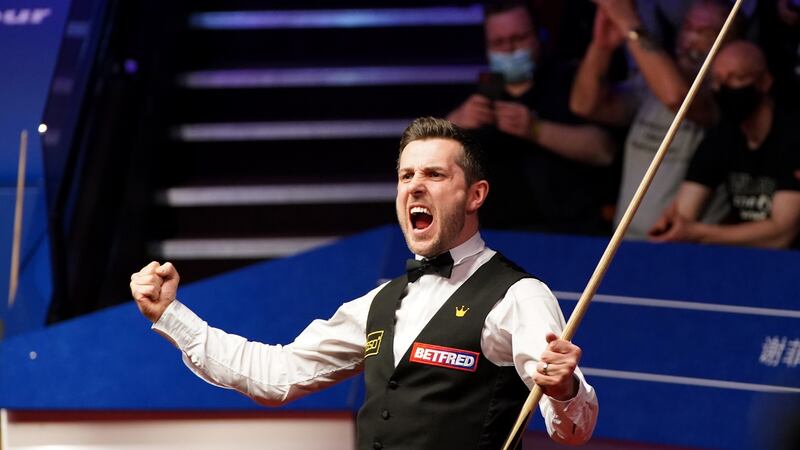 Selby celebrates after sealing victory. Photo: Zac Goodwin - Pool/Getty Images