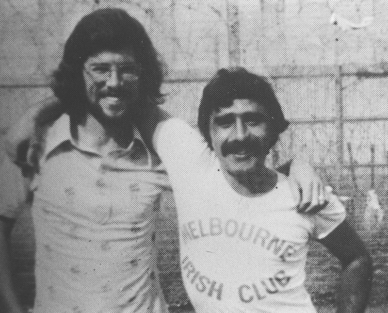 Gerry Adams and Brendan Hughes in the Maze. Photograph: Pacemaker