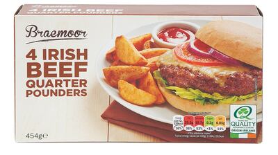 Lidl’s Braemoor brand of Irish Angus Beef Quarter Pounders with Seasoning are 99 per cent Irish Angus Beef