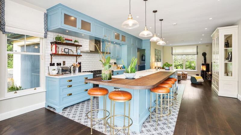 Pine Lodge: the kitchen and family room at Saoirse Ronan’s Co Wicklow home