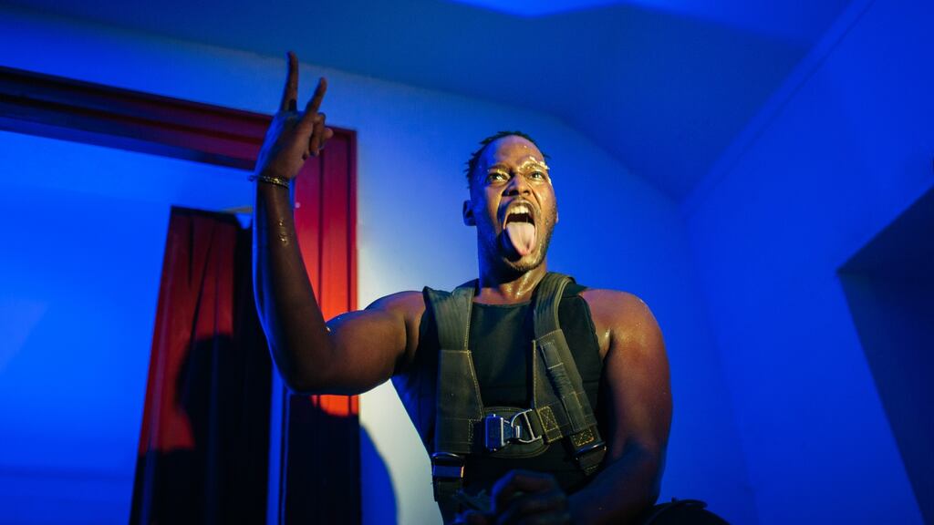 New York queer hip-hop artist Zebra Katz at the Halla Scoile. Photograph: Doreen Kilfeather