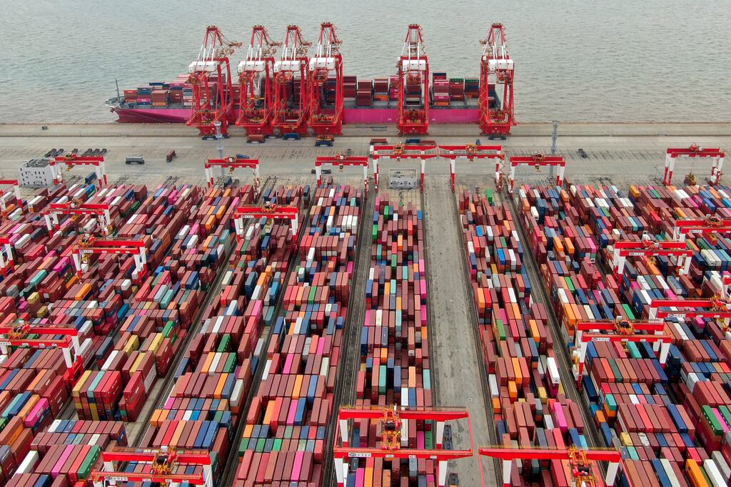 The Yangshan container port in Shanghai. The United States has warned China that the US and its allies will take action if China tries to ease its industrial overcapacity problem by dumping goods on international markets, according to American officials.