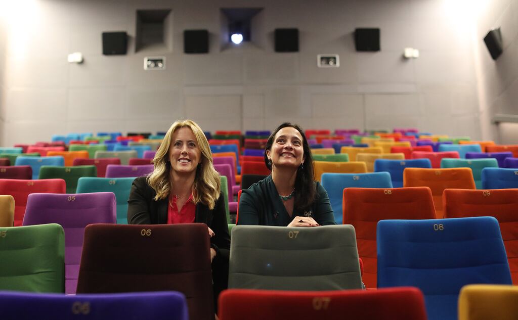 Screen Ireland chief executive Désirée Finnegan and Minister for Tourism, Culture, Arts, Gaeltacht, Sport and Media Catherine Martin at the Light House Cinema, where an industry event was staged on Tuesday. Photograph: Julien Behal