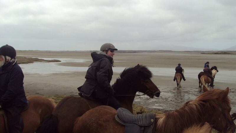 Neil McMahon riding an Icelandic horse along the beaches of the Snaefellsnes peninsula on Iceland’s west coast