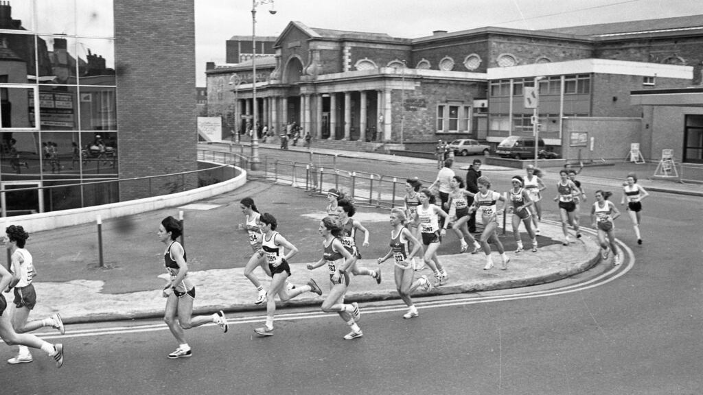 The Dublin City Marathon, from Fitzwilliam Square to Merrian Square, circa October 1984. Photograph: Independent News and Media/Getty Images