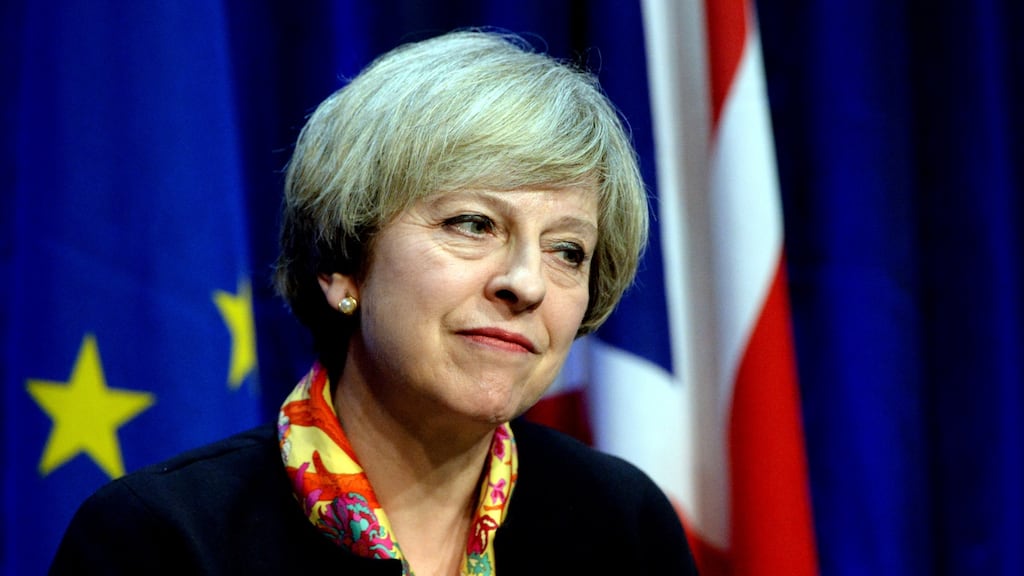 British prime minister Theresa May at Government Buildings during her recent press conference with Taoiseach Enda Kenny. Photograph: Cyril Byrne