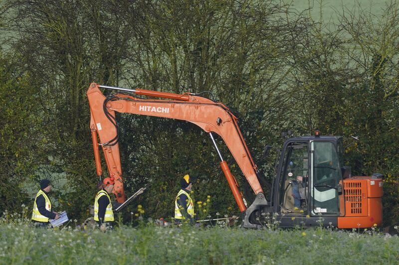 Land near Grangecon, Co Wicklow, is being searched as part of a significant development in the investigation into the disappearance of Jo Jo Dullard almost 30 years ago. Photograph: Niall Carson/PA Wire
