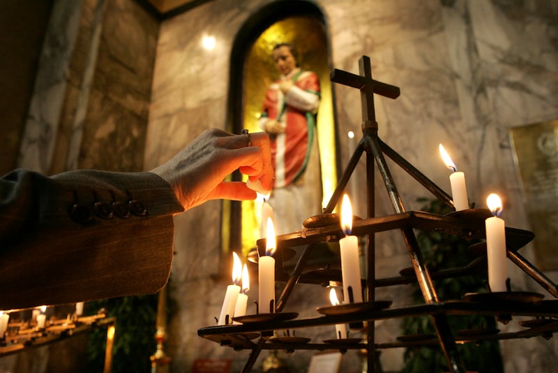 The St Valentine shrine at Whitefriar Street Church in Dublin that Sophie visited. Photograph: Cyril Byrne