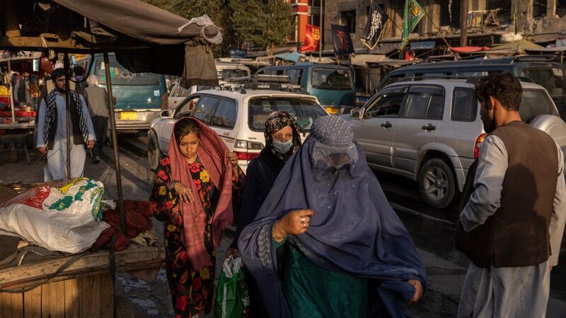 Shoppers at a market in Kabul on August 21st. Photograph: Victor J Blue/New York Times