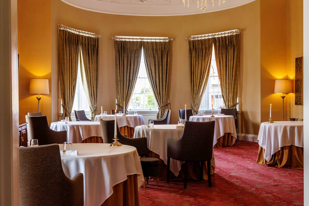 The dining room at Keith Boyle at The Bridge House. Photograph: Dylan Vaughan