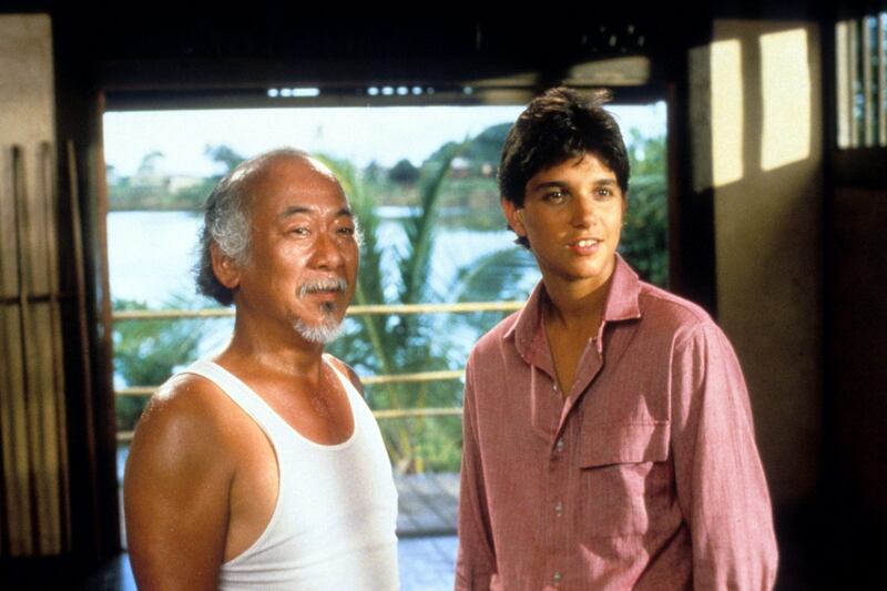 Macchio with Pat Morita in The Karate Kid. Photograph: Columbia Pictures