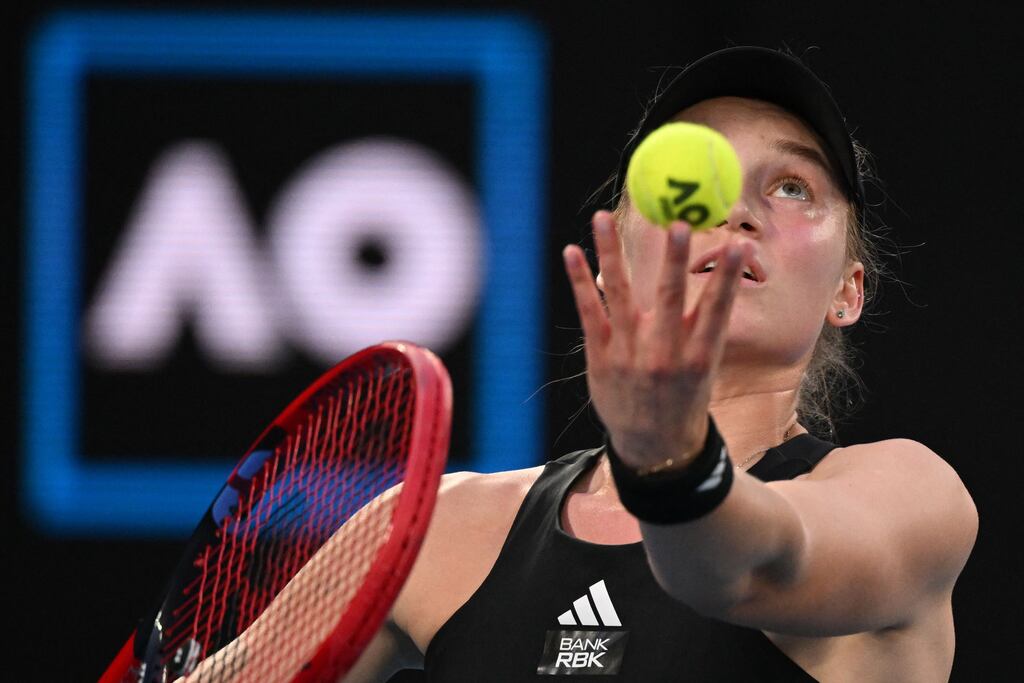 Kazakhstan's Elena Rybakina during her Australian Open semi-final win at Melbourne Park. Photograph: Getty Images