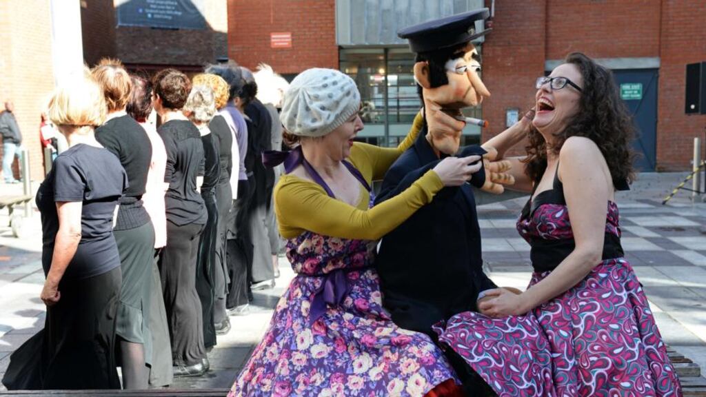 The launch of Bealtaine earlier in April. As part of the festival, 40 or so painters, all over the age of 55, some novice, some experienced, have been chosen to be hung on the walls of the Axis Arts Centre in Ballymun. Photograph: Eric Luke