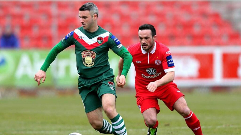 Danny Murphy (left): scored for Cork in 65th minute. Photograph: Inpho