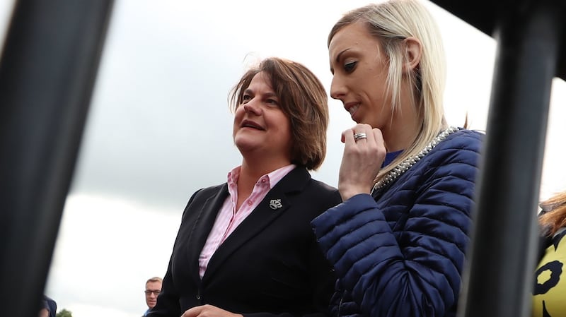 DUP leader Arlene Foster (left) and party colleague Carla Lockhart