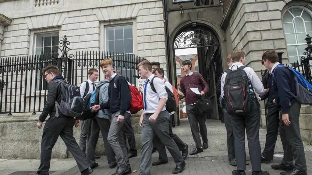 Students at Belvedere College, Dublin. Photograph: Brenda Fitzsimons